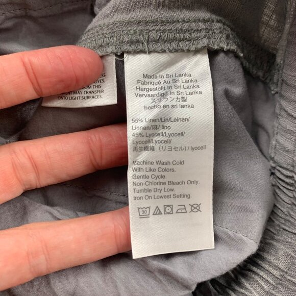 J. Crew Point Sur Gray Clay Linen Blend Pull On Ankle Pant S - Picture 5 of 7